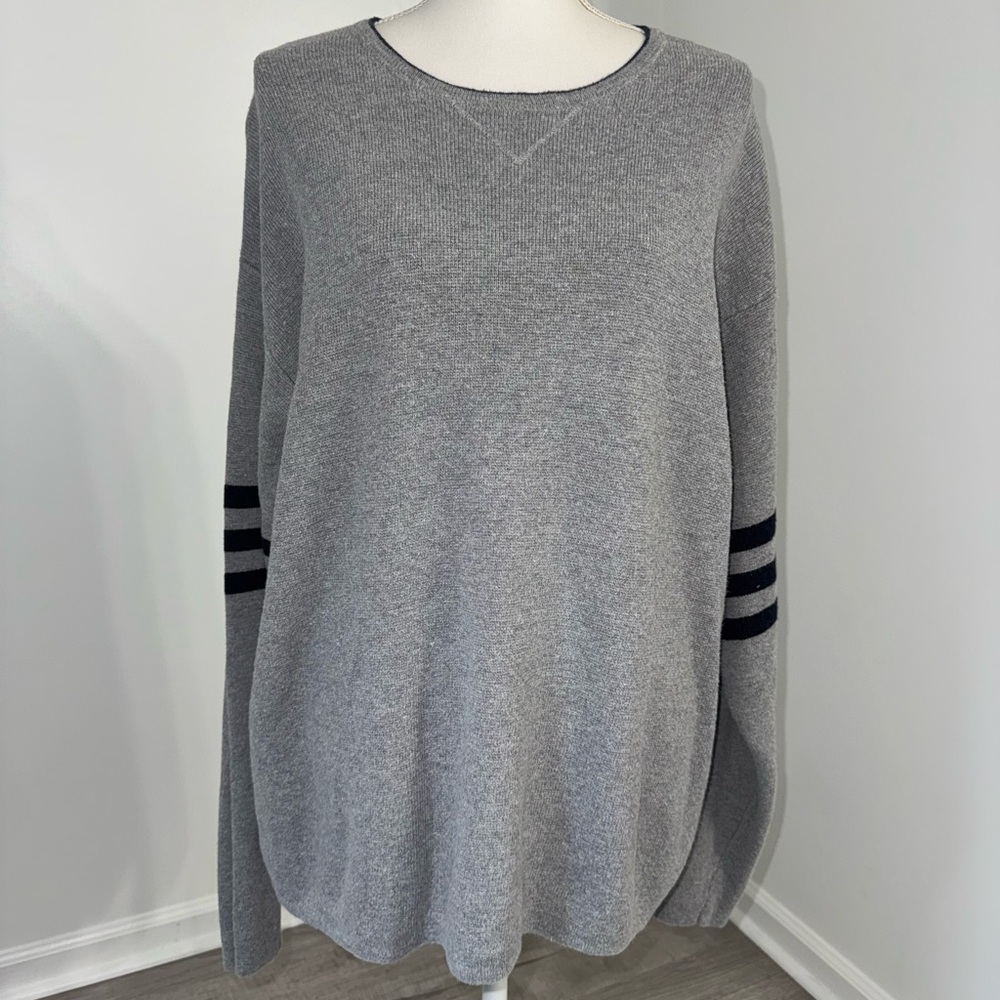 VTG American Eagle‎ Men’s XL Gray Streetwear Knit Sweater Varsity Stripes Skater
